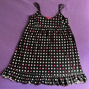 Ruffle Hem Polka Dot Nightie Sleep Dress Nightgown
